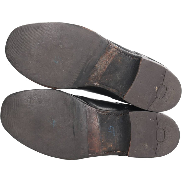 Loake U-tip shoes, made in the UK, size 7 1/2 Men's 26.0cm unclear black type Vintage Second Hand