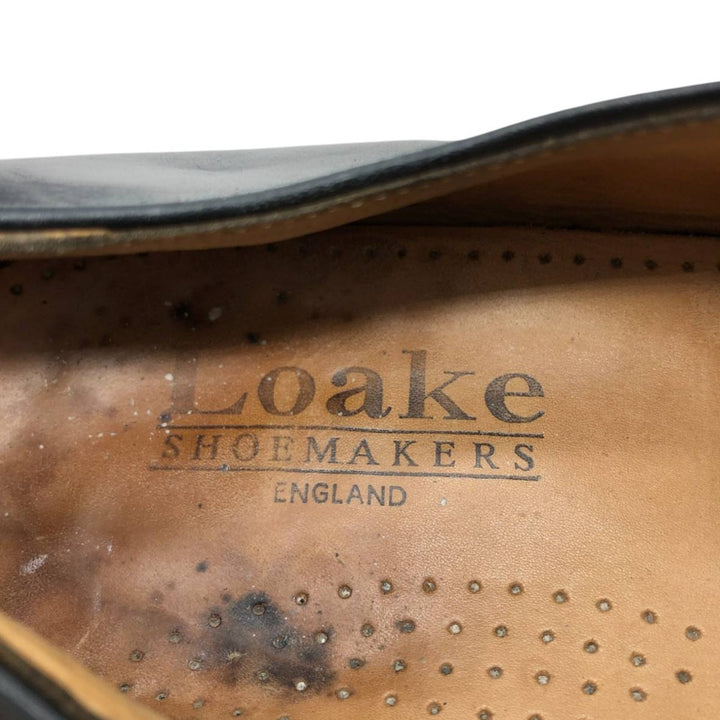 Loake U-tip shoes, made in the UK, size 7 1/2 Men's 26.0cm unclear black type Vintage Second Hand