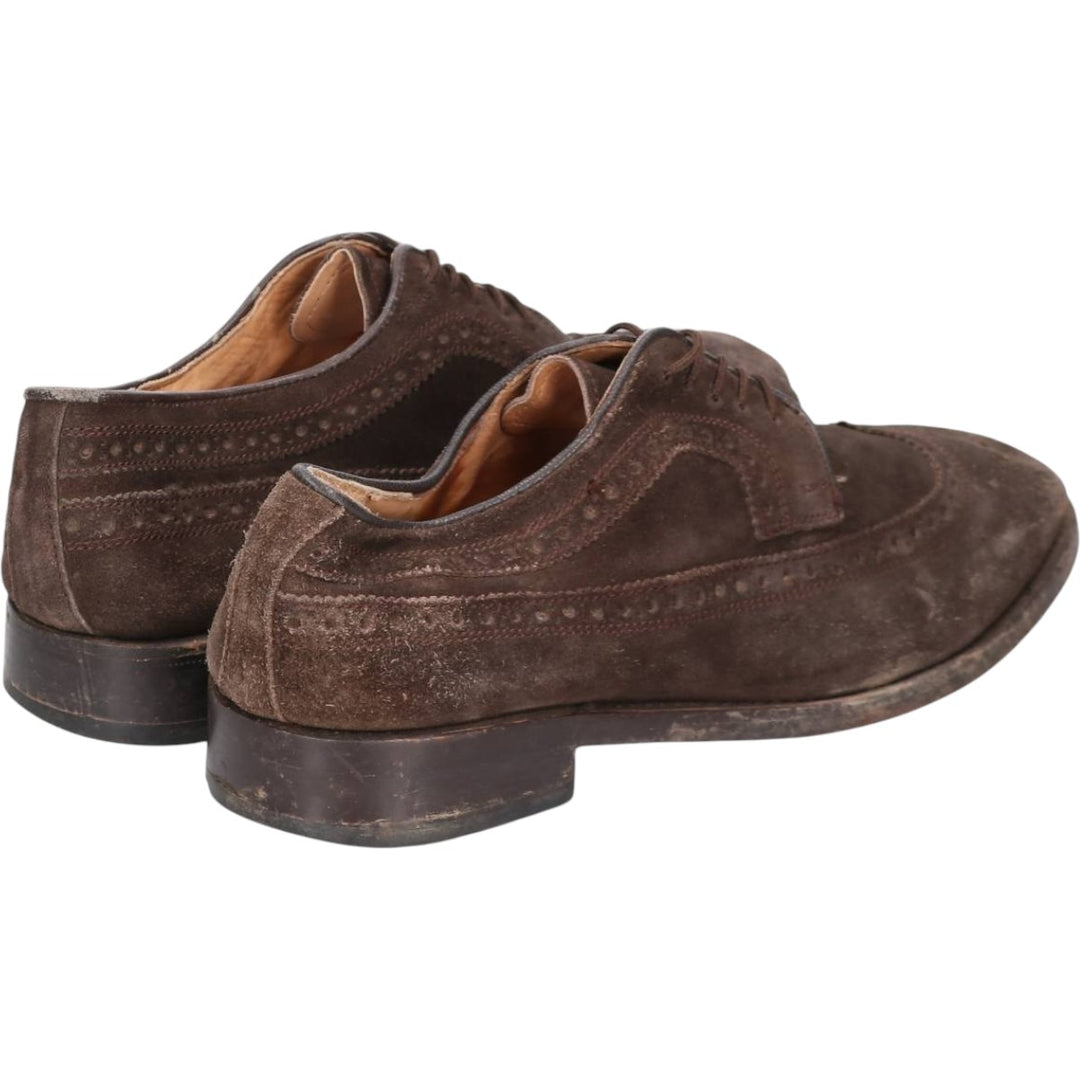Samuel Windsor suede wingtip shoes, size 9 1/2, made in England Men's 28.0cm Genuine Leather Suede brown type Vintage Second Hand
