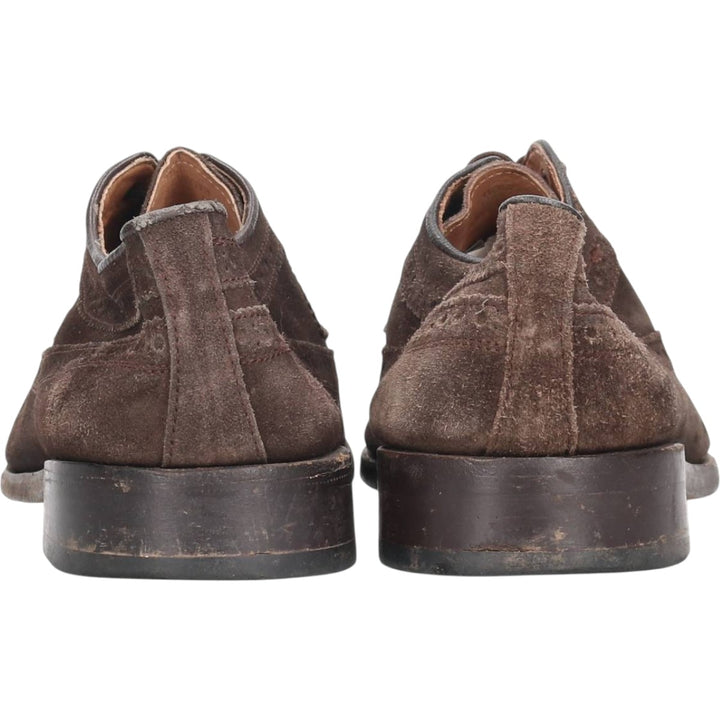 Samuel Windsor suede wingtip shoes, size 9 1/2, made in England Men's 28.0cm Genuine Leather Suede brown type Vintage Second Hand