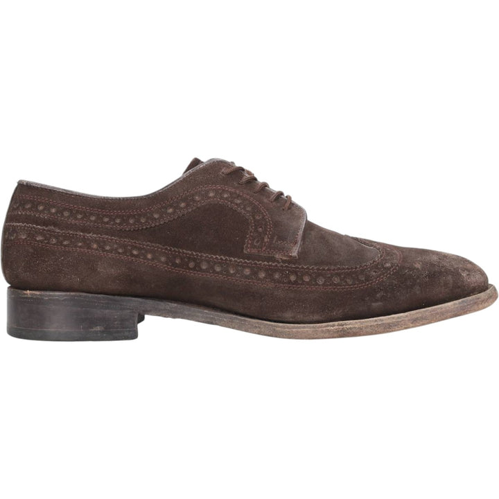 Samuel Windsor suede wingtip shoes, size 9 1/2, made in England Men's 28.0cm Genuine Leather Suede brown type Vintage Second Hand