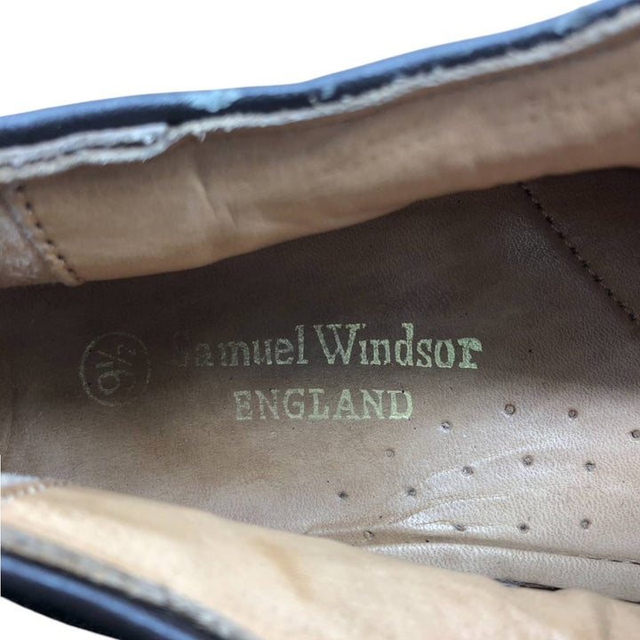 Samuel Windsor suede wingtip shoes, size 9 1/2, made in England Men's 28.0cm Genuine Leather Suede brown type Vintage Second Hand