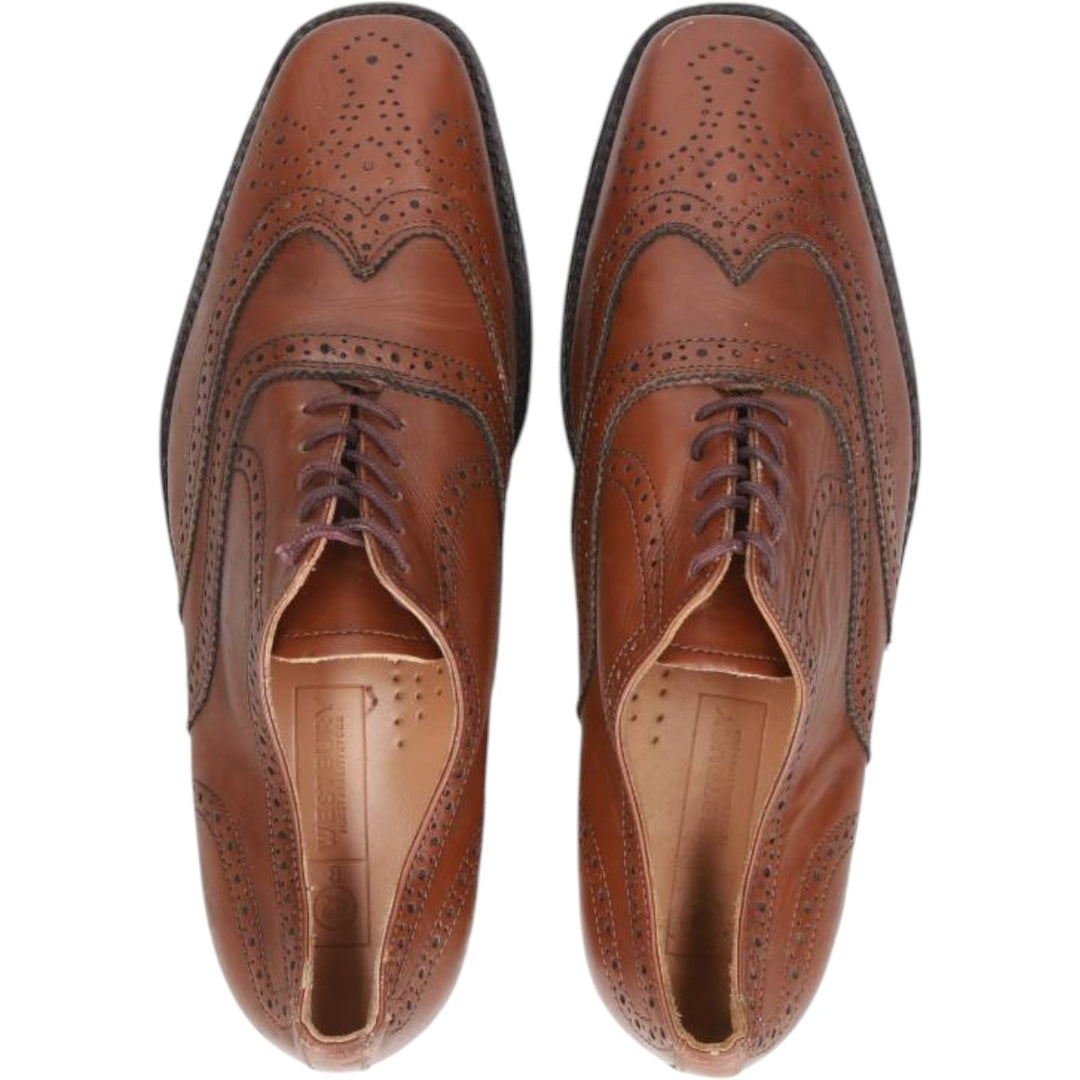 WESTBURY full brogue wingtip shoes Men's 25.5cm genuine leather brown type Vintage Second Hand