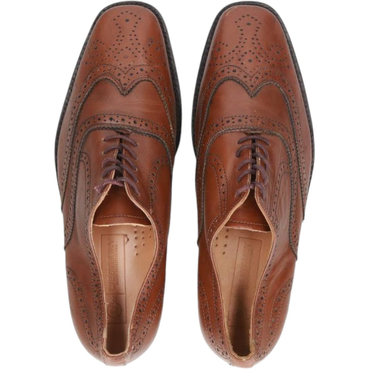 WESTBURY full brogue wingtip shoes Men's 25.5cm genuine leather brown type Vintage Second Hand