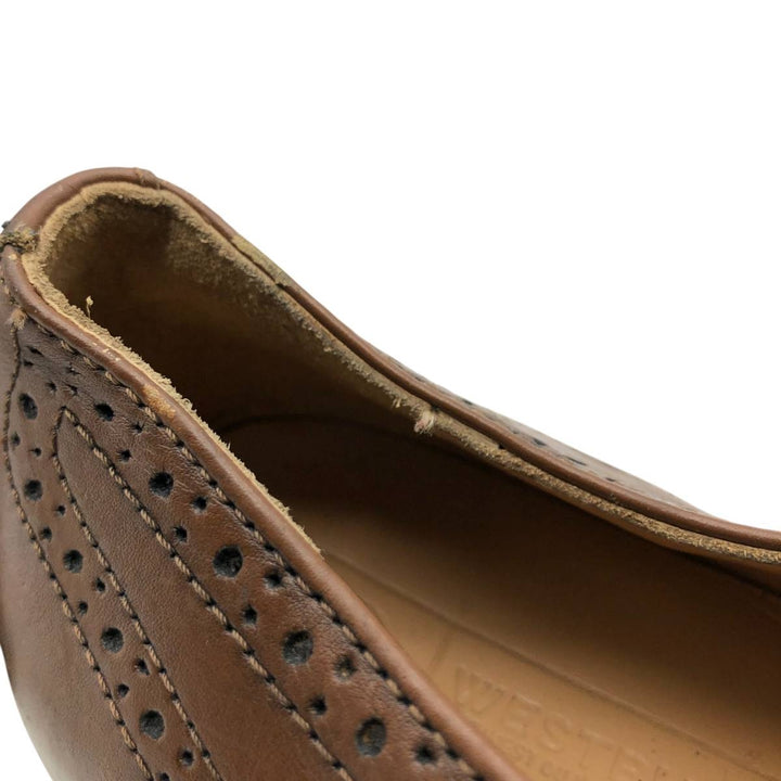 WESTBURY full brogue wingtip shoes Men's 25.5cm genuine leather brown type Vintage Second Hand
