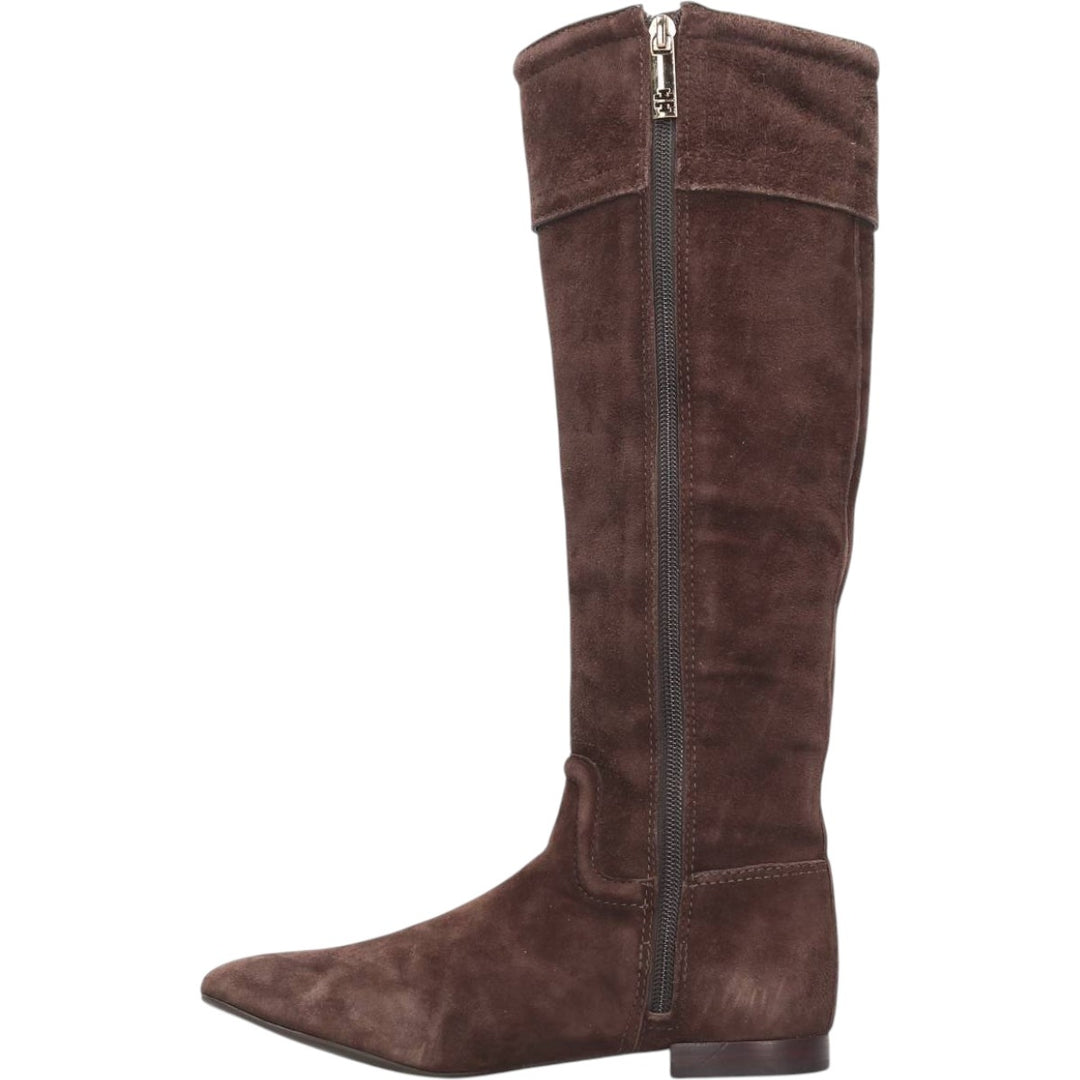 Tory Burch Suede Side-Zip Long Boots, Made in Brazil, Size 5 1/2M, Women's, Equivalent to 8.9 inches /saa013858 Women's 22.5cm Genuine Leather Suede brown type Vintage Second Hand