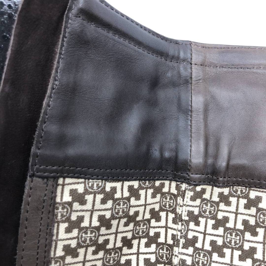 Tory Burch Suede Side-Zip Long Boots, Made in Brazil, Size 5 1/2M, Women's, Equivalent to 8.9 inches /saa013858 Women's 22.5cm Genuine Leather Suede brown type Vintage Second Hand