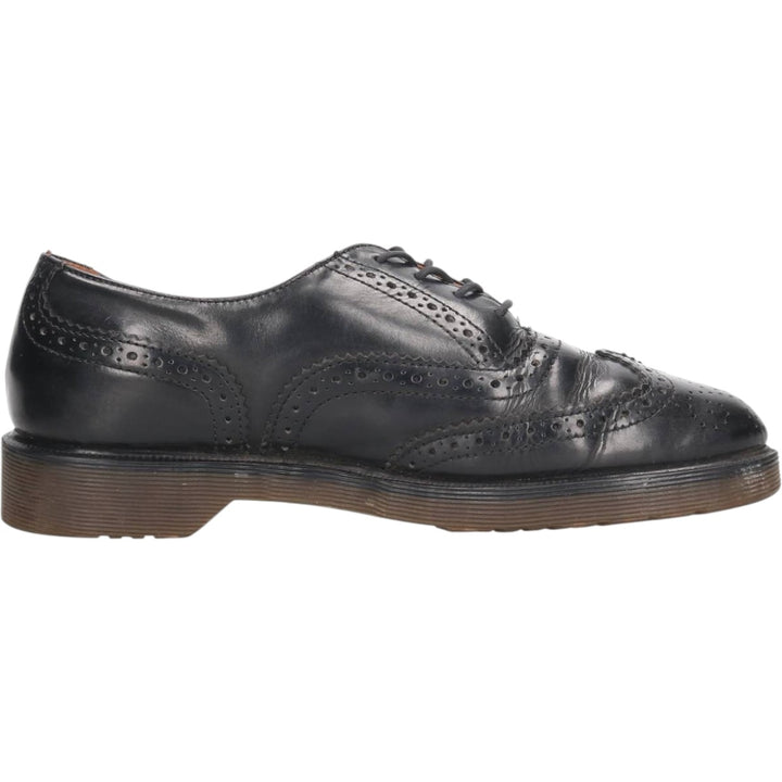 Dr. Martens Wingtip Full Brogue 3-Eye Shoes, Made in England, Size 6, Women's, Size 9.8" (saa013859) Women's 25.0cm genuine leather black type Vintage Second Hand