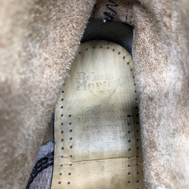 Dr. Martens all-over print 8-eye boots, Made in England, Size 4 Women's 23.0cm genuine leather green type Vintage Second Hand