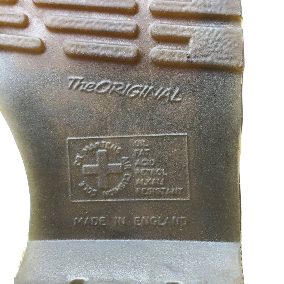 Dr. Martens all-over print 8-eye boots, Made in England, Size 4 Women's 23.0cm genuine leather green type Vintage Second Hand