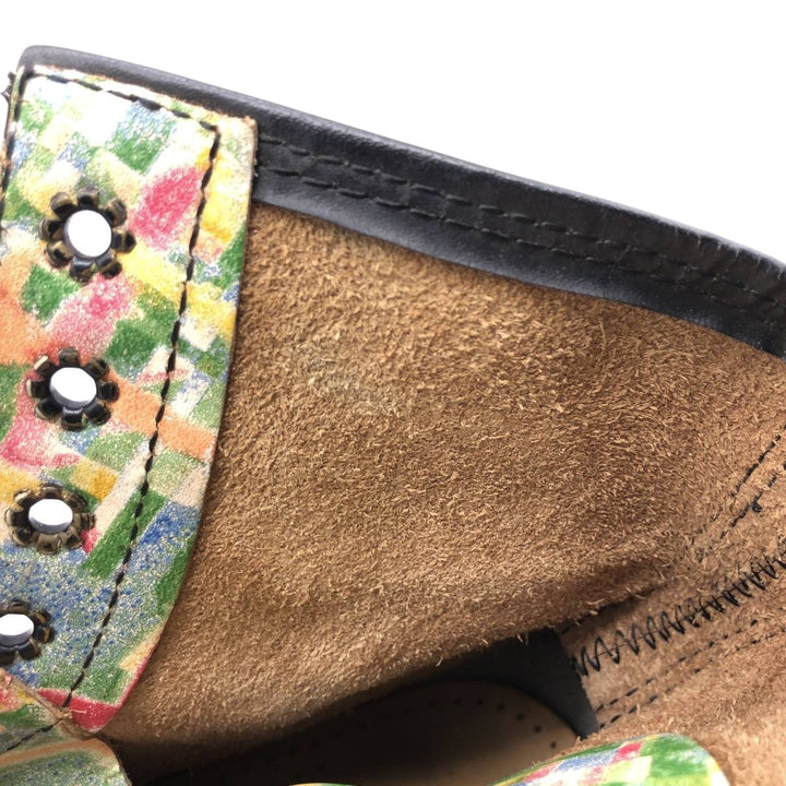 Dr. Martens all-over print 8-eye boots, Made in England, Size 4 Women's 23.0cm genuine leather green type Vintage Second Hand