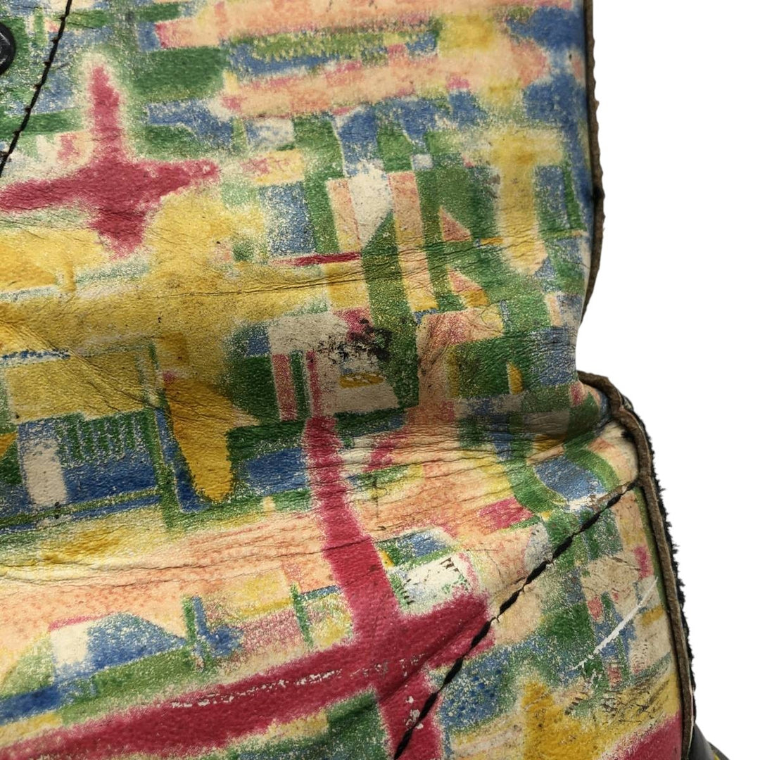 Dr. Martens all-over print 8-eye boots, Made in England, Size 4 Women's 23.0cm genuine leather green type Vintage Second Hand