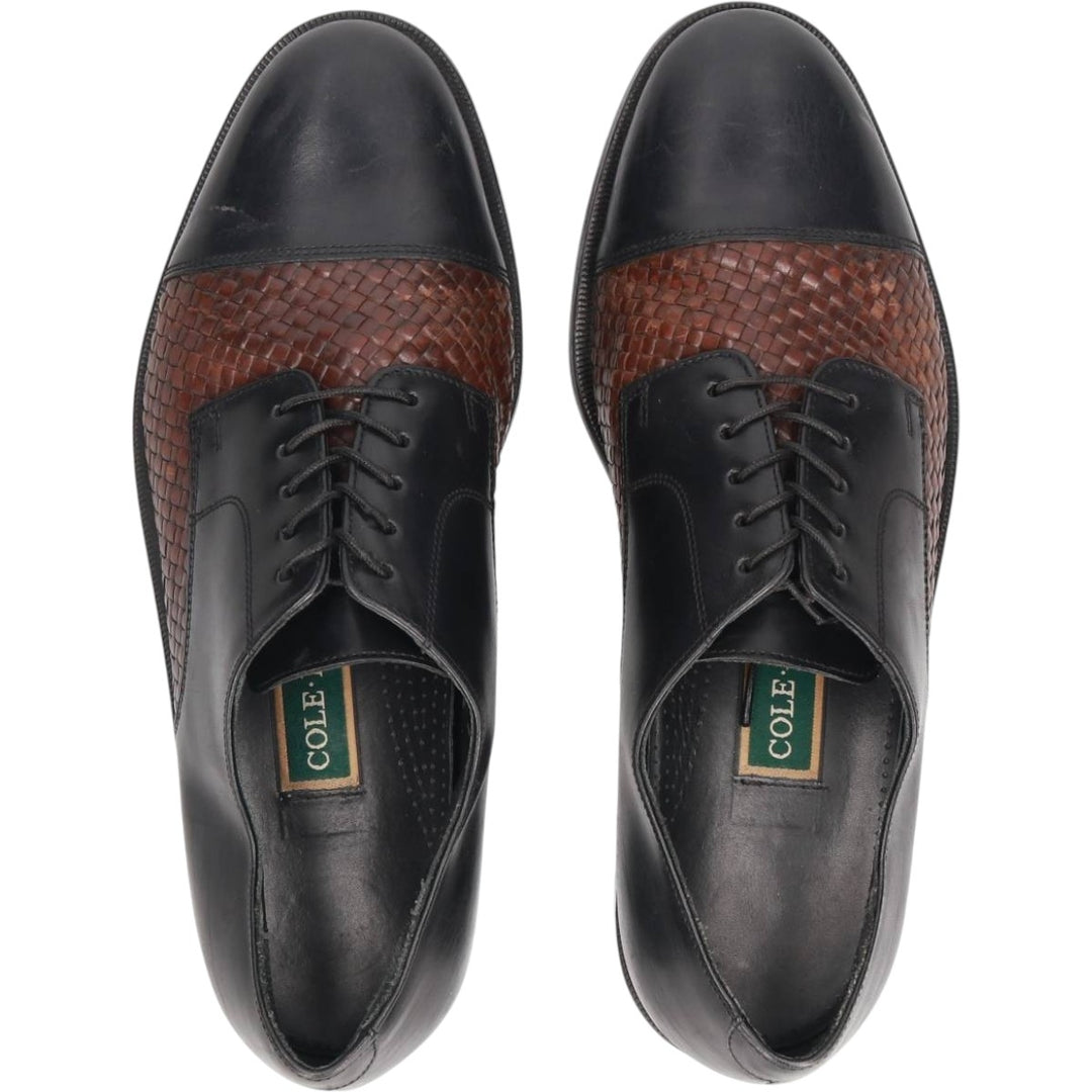 Cole Haan braided straight tip shoes, size 9 1/2D Men's 27.5cm unclear black type Vintage Second Hand