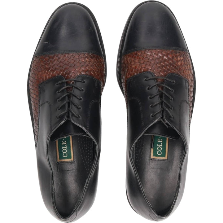 Cole Haan braided straight tip shoes, size 9 1/2D Men's 27.5cm unclear black type Vintage Second Hand