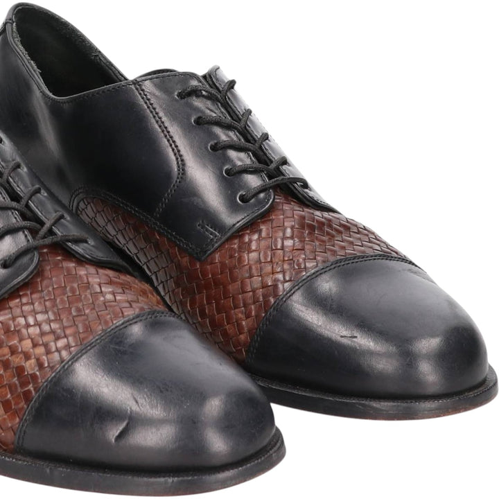 Cole Haan braided straight tip shoes, size 9 1/2D Men's 27.5cm unclear black type Vintage Second Hand