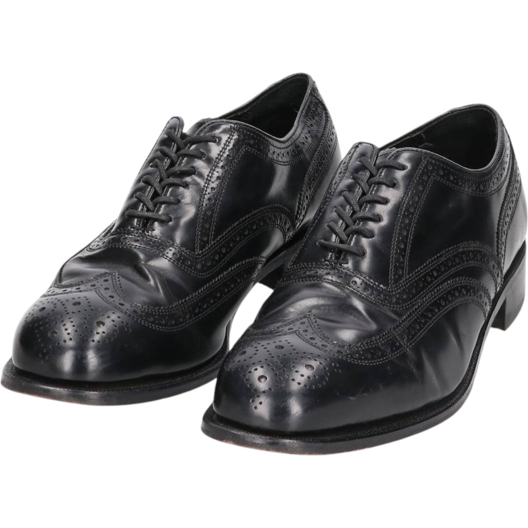 Florsheim Wingtip Shoes 9 1/2D Men's 27.5cm genuine leather black type Vintage Second Hand