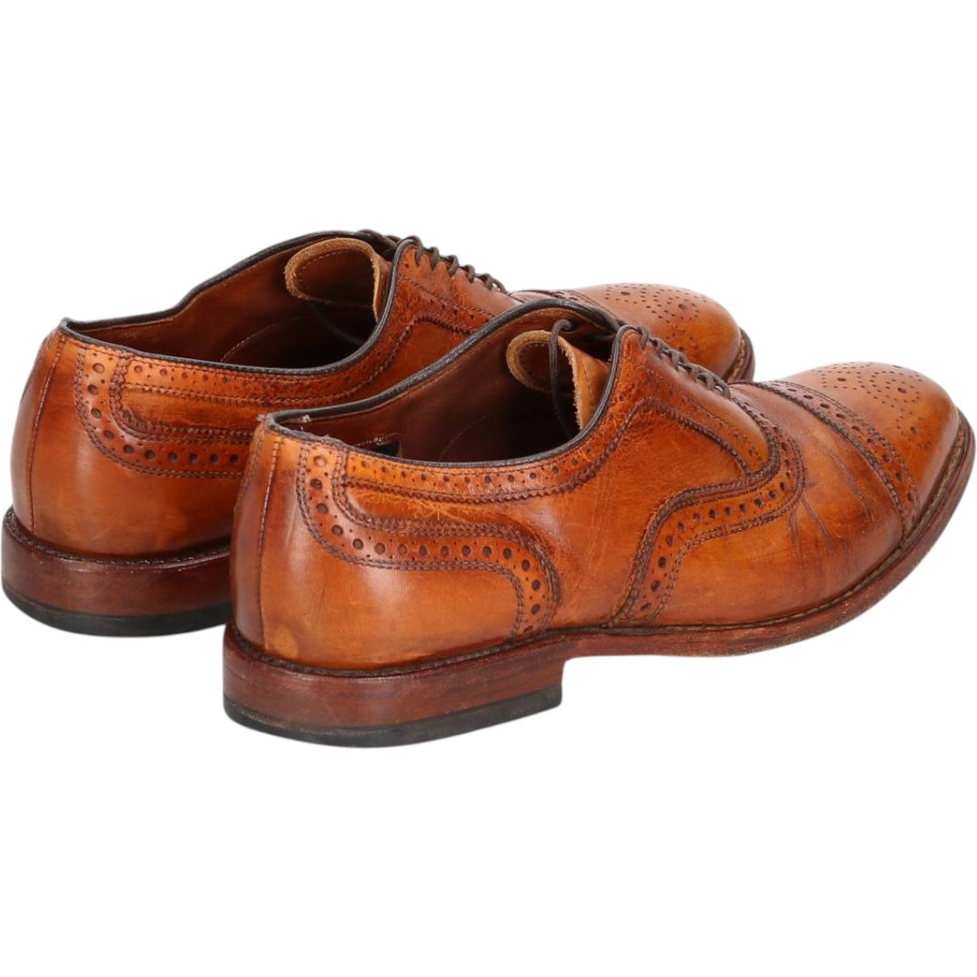 Allen Edmonds STRAND semi-brogue straight-tip shoes, made in the USA, size 10D Men's 28.0cm genuine leather brown type Vintage Second Hand