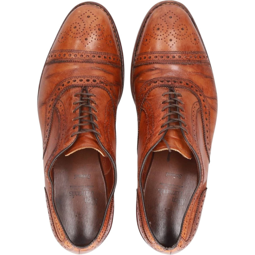 Allen Edmonds STRAND semi-brogue straight-tip shoes, made in the USA, size 10D Men's 28.0cm genuine leather brown type Vintage Second Hand