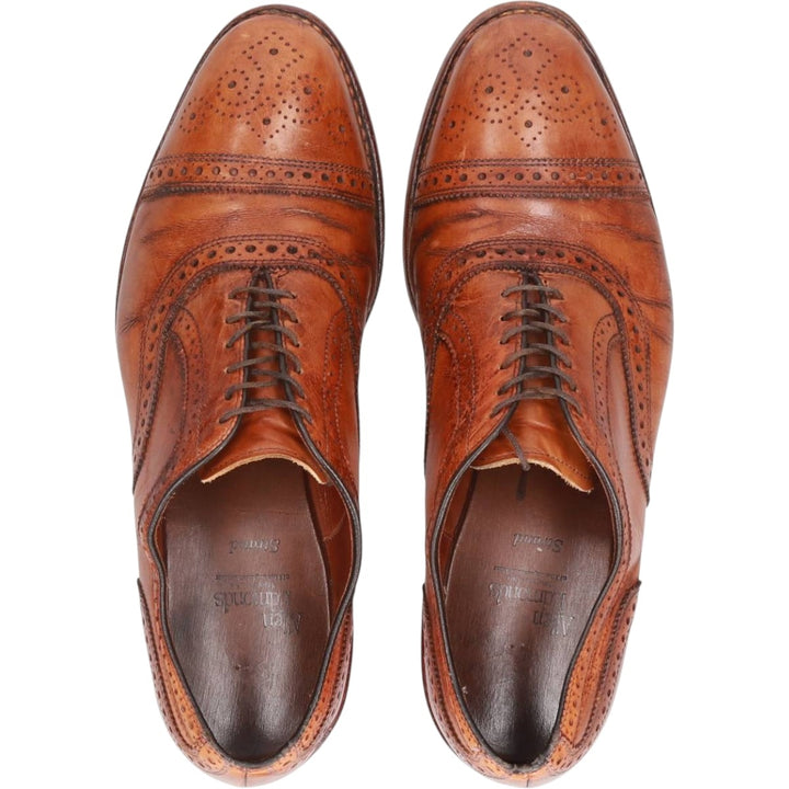 Allen Edmonds STRAND semi-brogue straight-tip shoes, made in the USA, size 10D Men's 28.0cm genuine leather brown type Vintage Second Hand