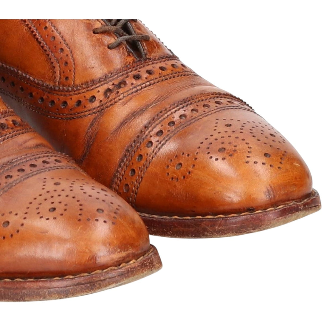 Allen Edmonds STRAND semi-brogue straight-tip shoes, made in the USA, size 10D Men's 28.0cm genuine leather brown type Vintage Second Hand