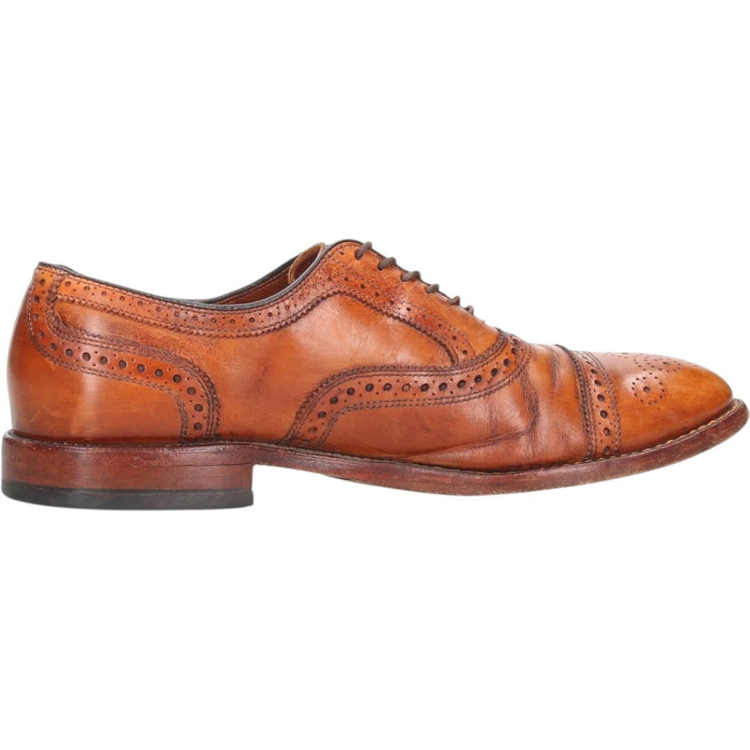 Allen Edmonds STRAND semi-brogue straight-tip shoes, made in the USA, size 10D Men's 28.0cm genuine leather brown type Vintage Second Hand