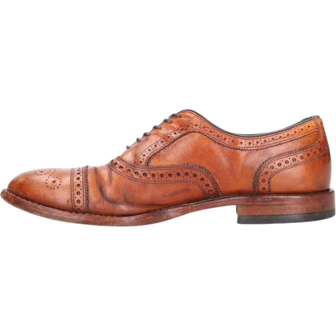 Allen Edmonds STRAND semi-brogue straight-tip shoes, made in the USA, size 10D Men's 28.0cm genuine leather brown type Vintage Second Hand