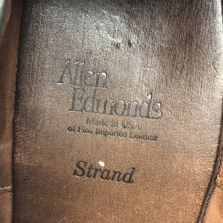Allen Edmonds STRAND semi-brogue straight-tip shoes, made in the USA, size 10D Men's 28.0cm genuine leather brown type Vintage Second Hand