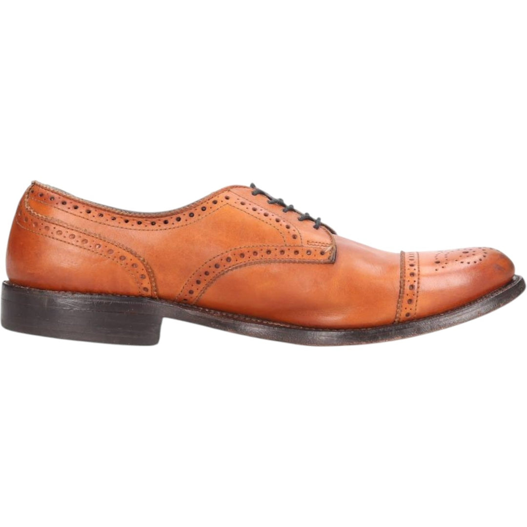 Allen Edmonds Sanford Semi-Brogue Straight-Tip Shoes, Made in USA, Size 9 1/2, AAA Men's 27.5cm genuine leather brown type Vintage Second Hand