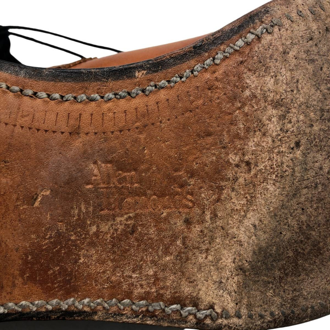Allen Edmonds Sanford Semi-Brogue Straight-Tip Shoes, Made in USA, Size 9 1/2, AAA Men's 27.5cm genuine leather brown type Vintage Second Hand