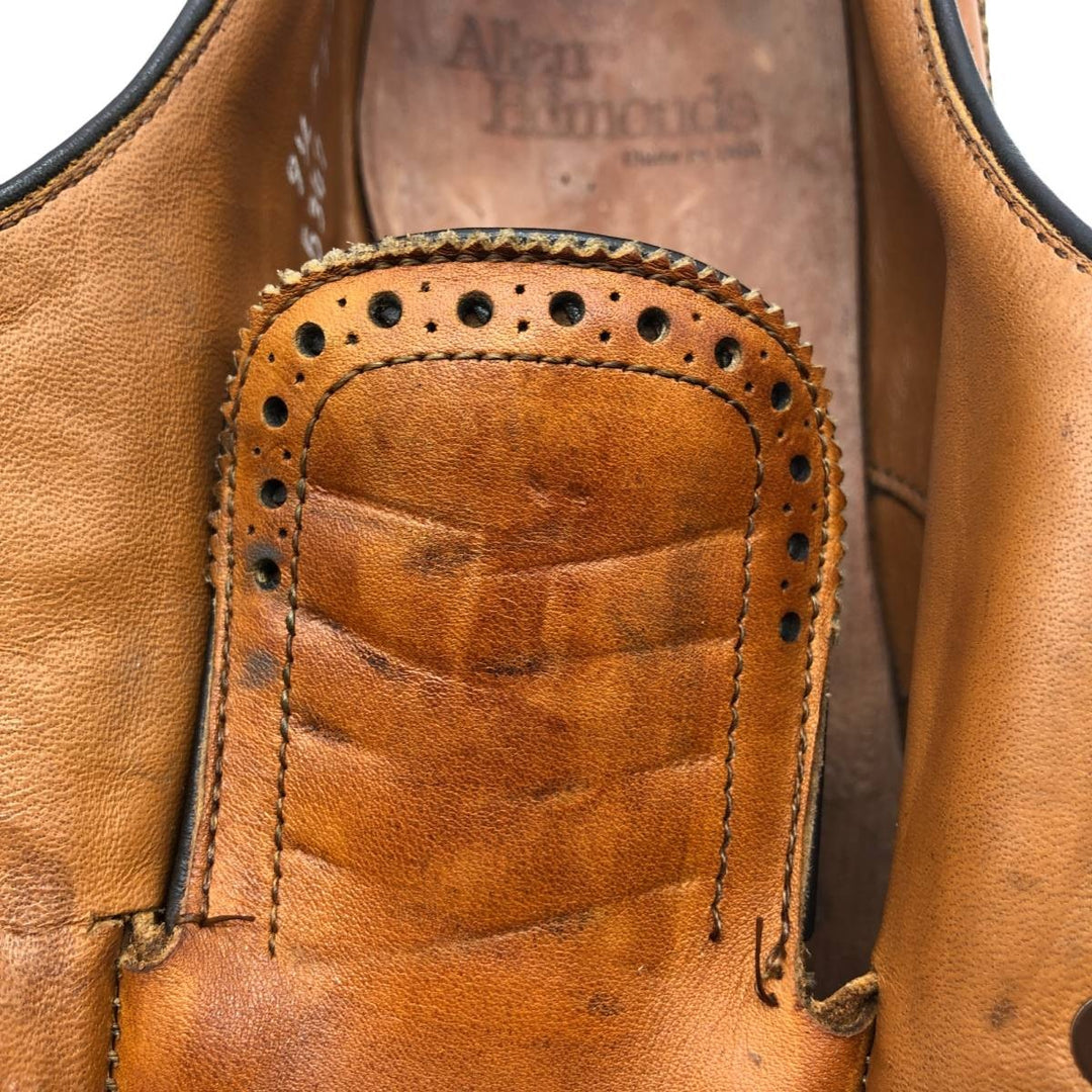 Allen Edmonds Sanford Semi-Brogue Straight-Tip Shoes, Made in USA, Size 9 1/2, AAA Men's 27.5cm genuine leather brown type Vintage Second Hand