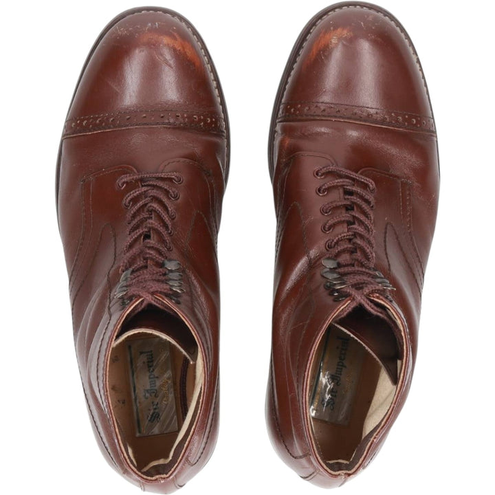 SIR IMPERIAL Straight Tip Short Boots 8 Men's 26.0cm genuine leather brown type Vintage Second Hand