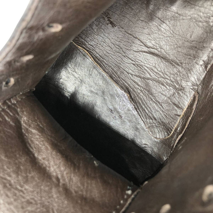 Joan and David square-toe faux fur and leather boots, size 8 1/2, made in Italy Men's 26.5cm unclear black type Vintage Second Hand