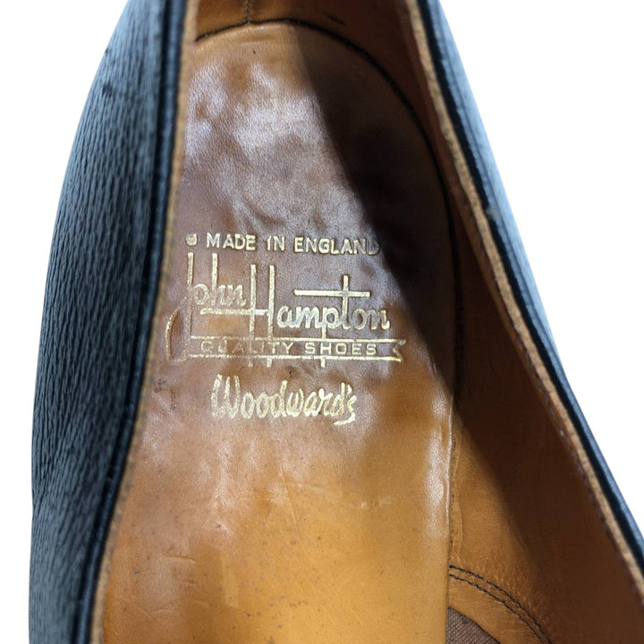 John Hampton U-Tip Shoes, Made in England, Size 6 Women's 24.5cm genuine leather black type Vintage Second Hand