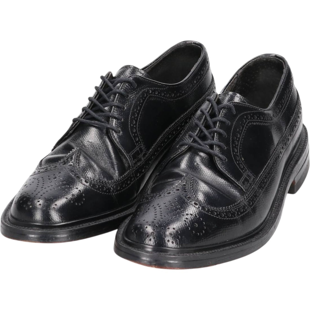 Stafford Full Brogue Wingtip Shoes Made in USA Men's 26.0cm genuine leather black type Vintage Second Hand
