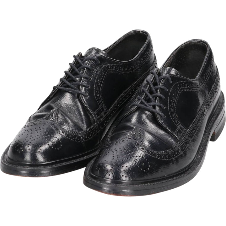 Stafford Full Brogue Wingtip Shoes Made in USA Men's 26.0cm genuine leather black type Vintage Second Hand