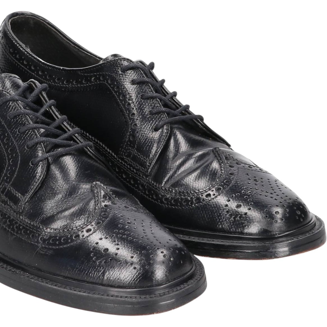 Stafford Full Brogue Wingtip Shoes Made in USA Men's 26.0cm genuine leather black type Vintage Second Hand