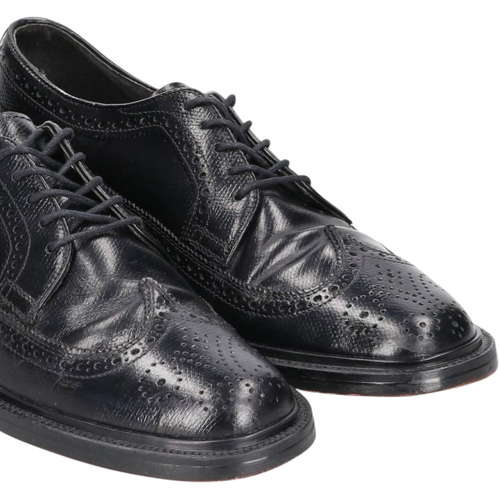 Stafford Full Brogue Wingtip Shoes Made in USA Men's 26.0cm genuine leather black type Vintage Second Hand
