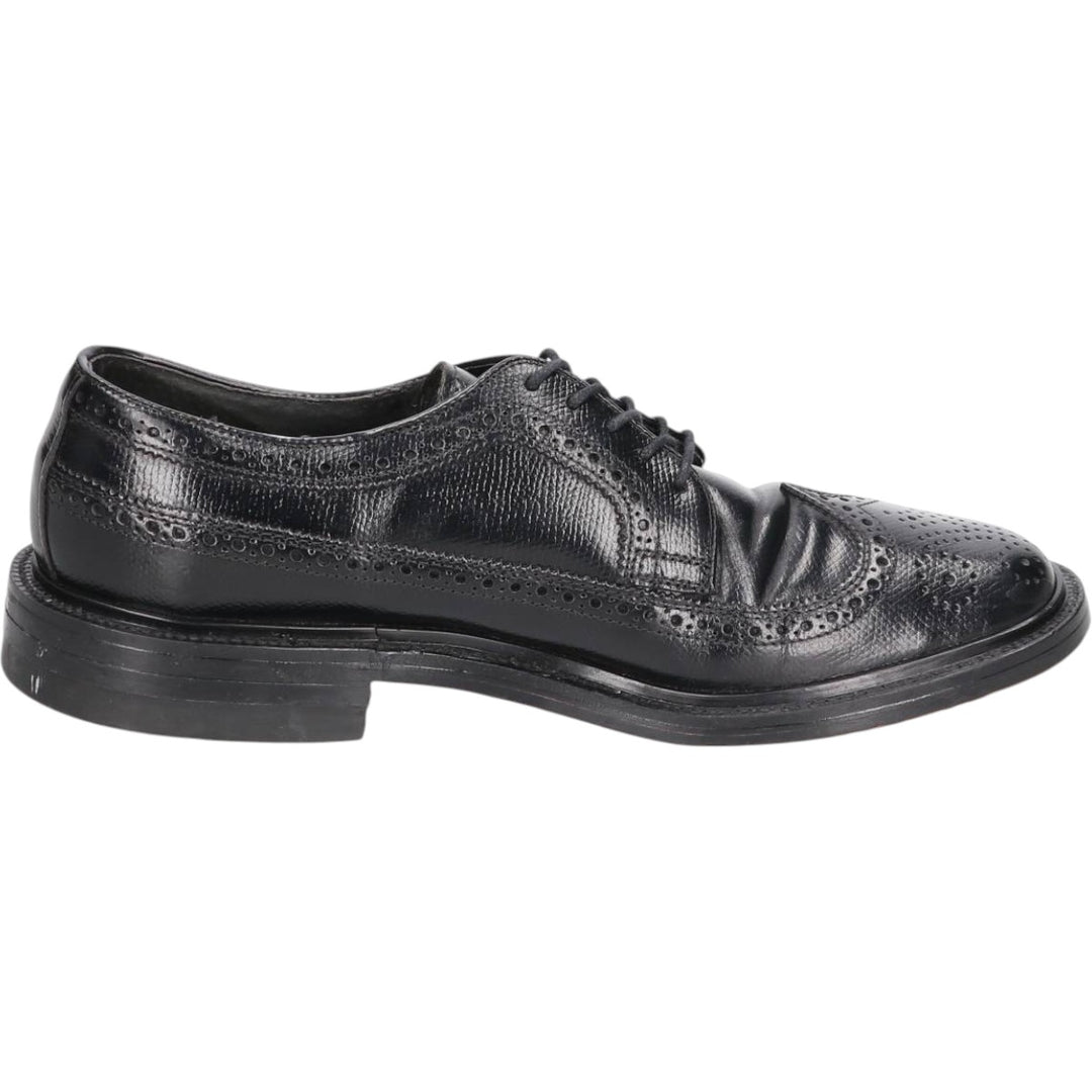 Stafford Full Brogue Wingtip Shoes Made in USA Men's 26.0cm genuine leather black type Vintage Second Hand