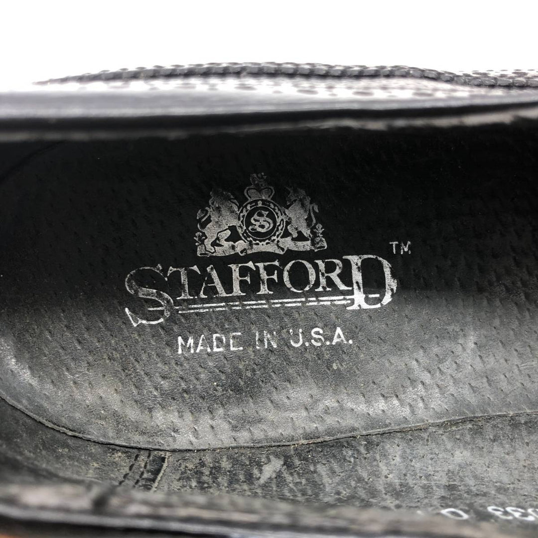 Stafford Full Brogue Wingtip Shoes Made in USA Men's 26.0cm genuine leather black type Vintage Second Hand