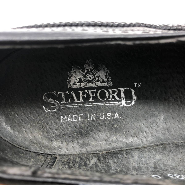 Stafford Full Brogue Wingtip Shoes Made in USA Men's 26.0cm genuine leather black type Vintage Second Hand
