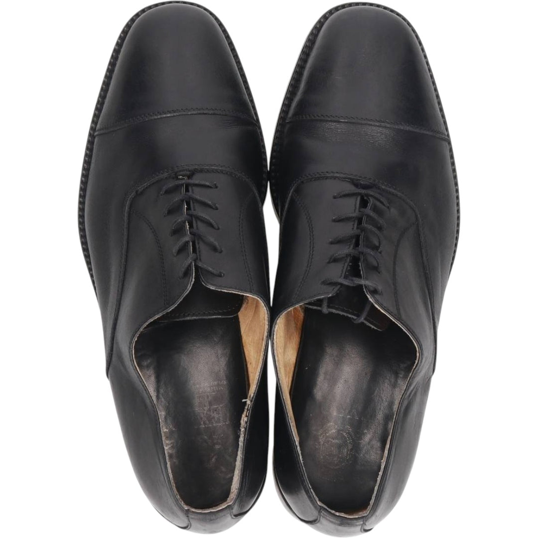 Straight tip shoes made in Italy size 42 Men's 26.5cm genuine leather black type Vintage Second Hand