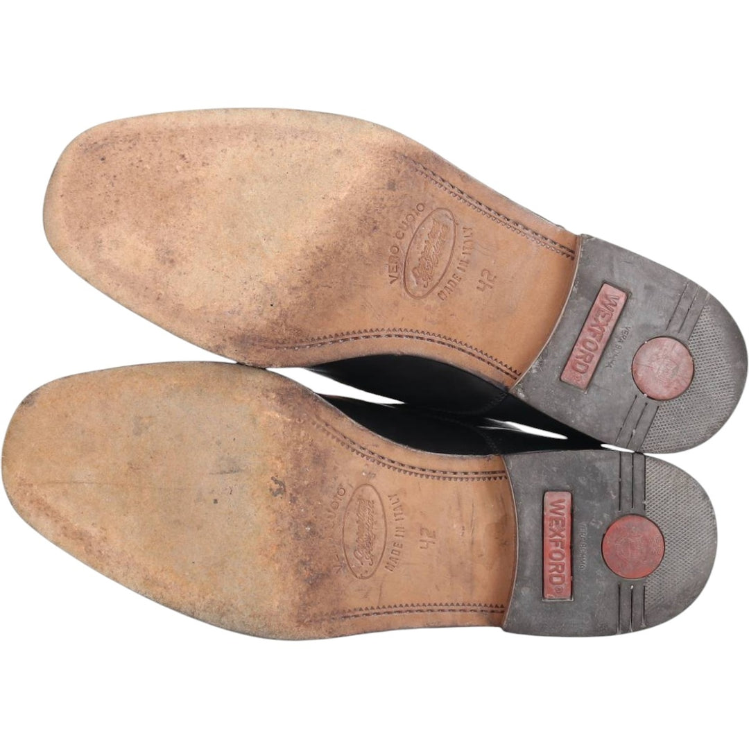 Straight tip shoes made in Italy size 42 Men's 26.5cm genuine leather black type Vintage Second Hand