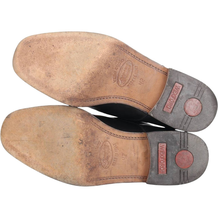 Straight tip shoes made in Italy size 42 Men's 26.5cm genuine leather black type Vintage Second Hand