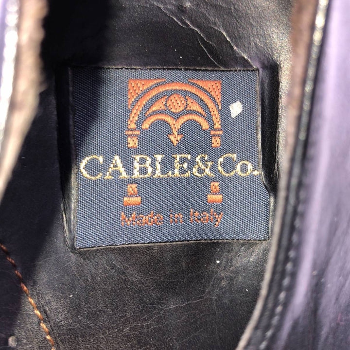 CABLE AND Co. Square Toe Straight Tip Shoes, Made in Italy, 8D Men's 26.5cm unclear black type Vintage Second Hand