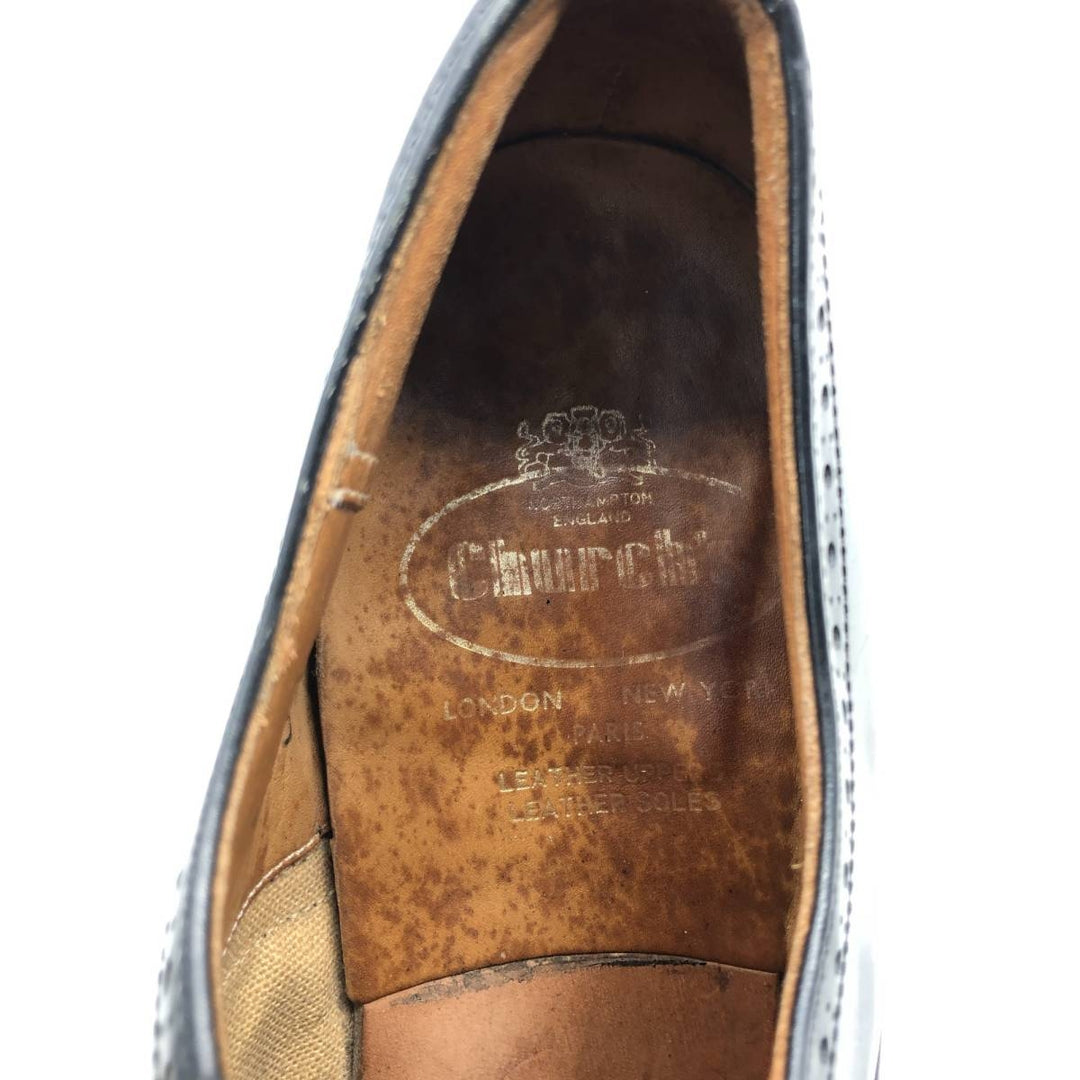 Church's semi-brogue straight-tip shoes Men's 26.5cm genuine leather black type Vintage Second Hand