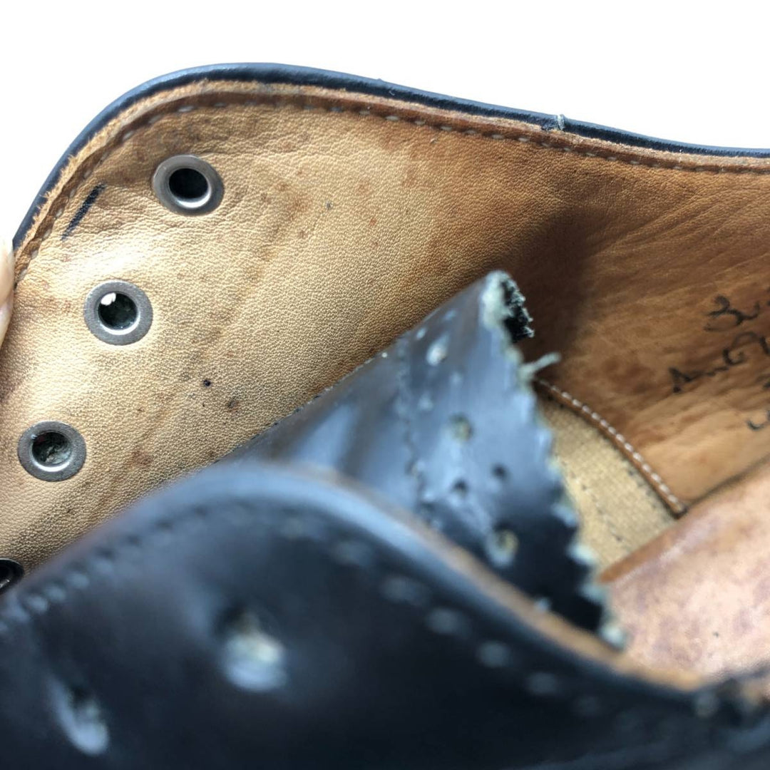 Church's semi-brogue straight-tip shoes Men's 26.5cm genuine leather black type Vintage Second Hand