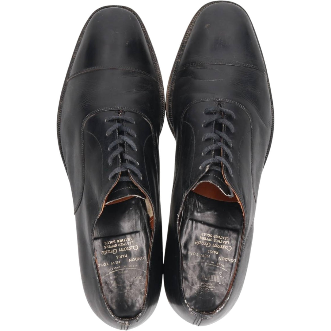 Church's Custom Grade Straight Tip Shoes, Made in England, Size 9.5D Men's 28.0cm genuine leather black type Vintage Second Hand