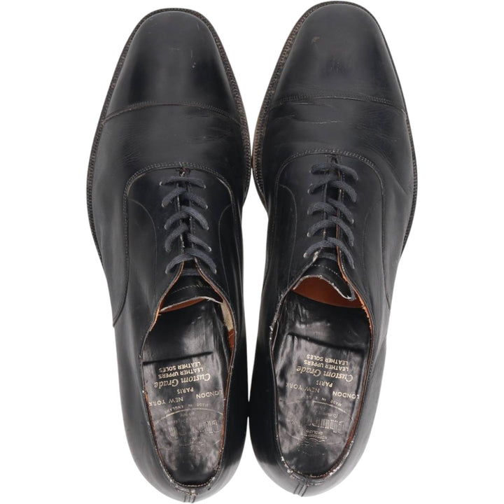 Church's Custom Grade Straight Tip Shoes, Made in England, Size 9.5D Men's 28.0cm genuine leather black type Vintage Second Hand