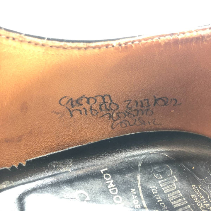 Church's Custom Grade Straight Tip Shoes, Made in England, Size 9.5D Men's 28.0cm genuine leather black type Vintage Second Hand