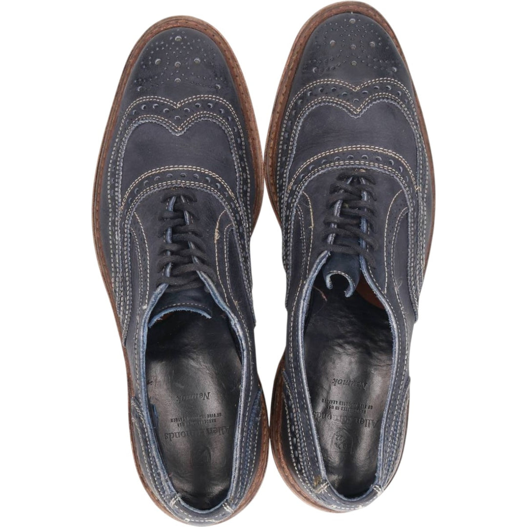 Allen Edmonds Neumok Wingtip Shoes Made in USA Men's 27.5cm genuine leather navy blue type Vintage Second Hand